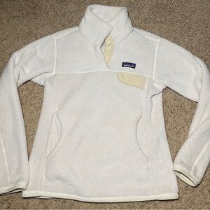 Patagonia Women’s Retool Snap T Fleece Jacket Pullover White Size Small